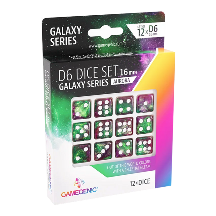 GALAXY SERIES - AURORA - D6 DICE SET 16 MM (12 PCS)